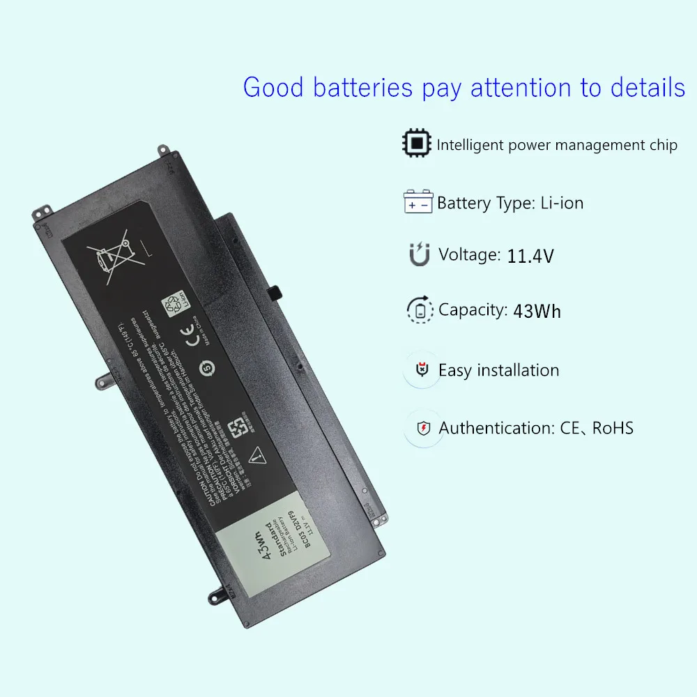 Batería de ordenador portátil D2VF9 para Dell Inspiron 15 7547 7548 7549 para Vostro 14 5459 Series 0PXR51 PXR51 4P8PH YGR2V 0YGR2V - imagen 3