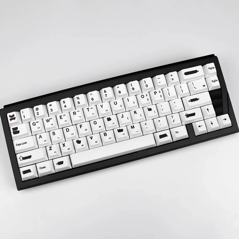 스미어 테마 키캡 세트 체리 프로파일 미니멀리스트 화이트 한국어 키캡 PBT 열승화 맞춤형 기계식 키보드 캡