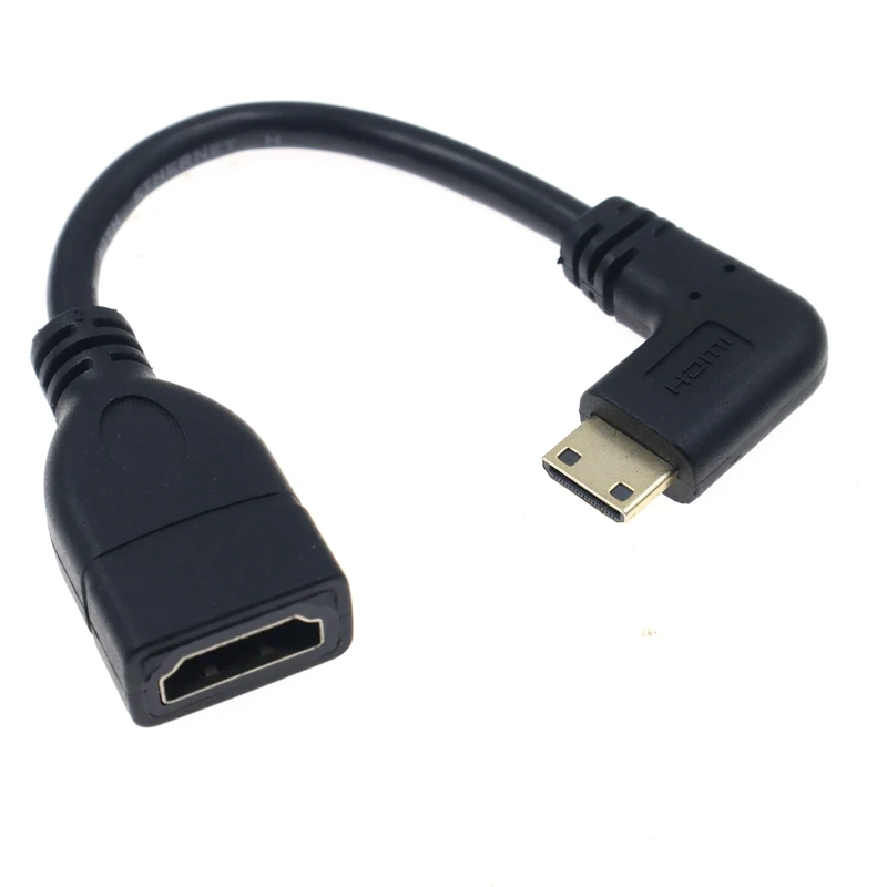 15cm 1080P Mini HDMI-compatible to HDTV Cable Male to Female 90 degree Right Angled Converter Adapter M-F Extension - imagen 3