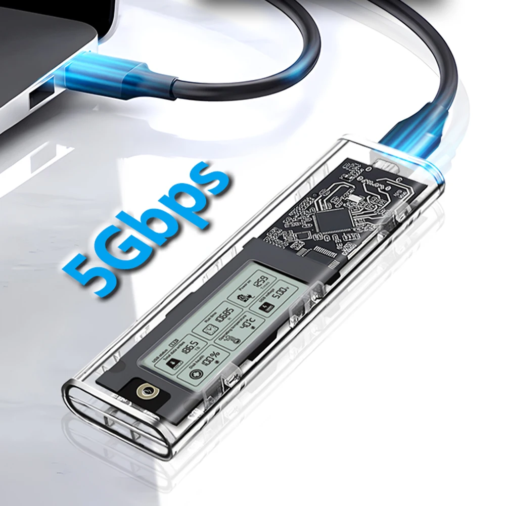 Caja de unidad de estado sólido de protocolo Dual M.2NVME/NGFF, caja de disco duro Typc3.2 de tránsito estable, caja de unidad con pantalla Digital SL-TN10-P-AC - imagen 2