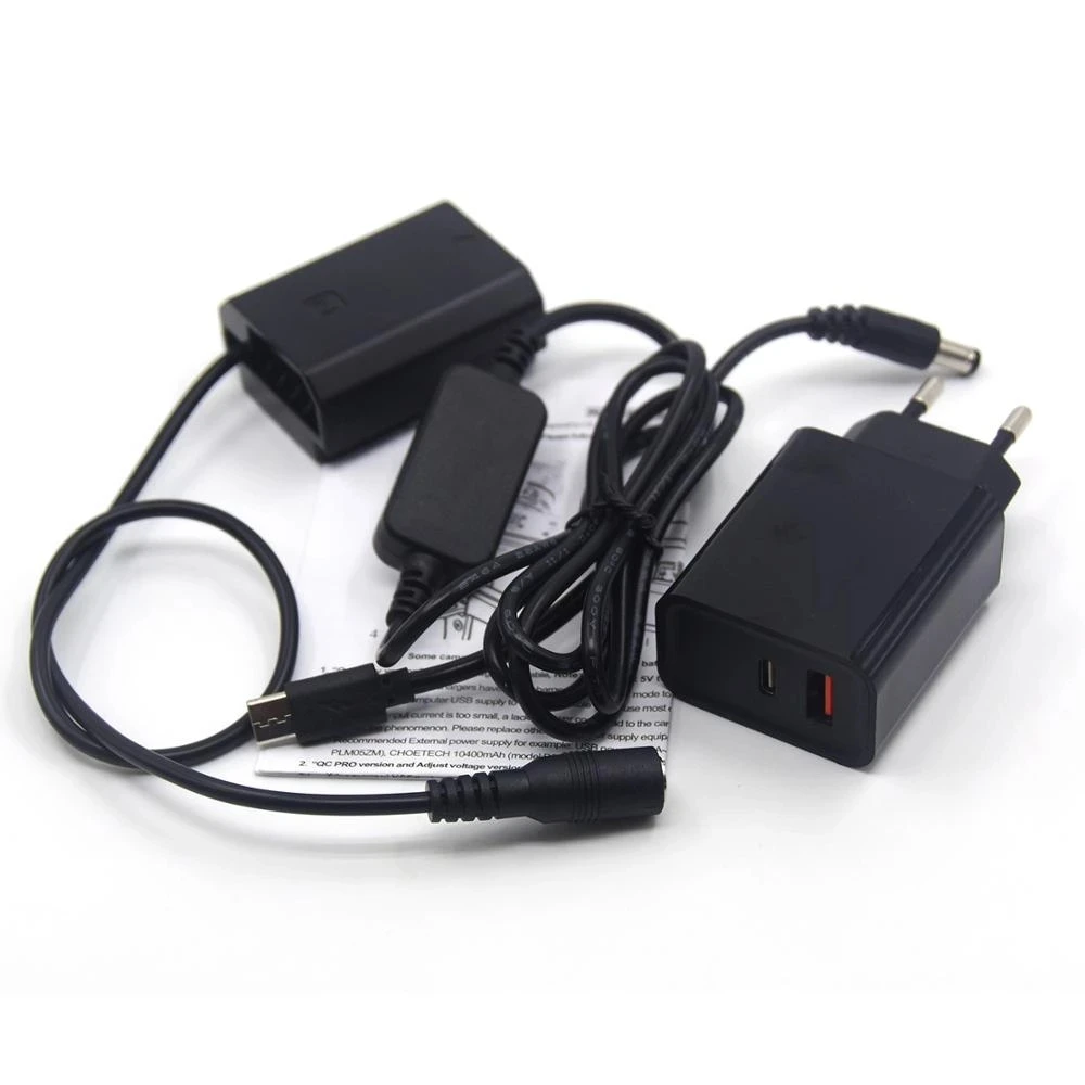 Cable de alimentación USB C + batería falsa NP-FZ100 + adaptador de cargador PD para Sony Alpha A9 A6600 A7RM3 A7RIII a7 iii A7M3 ILCE-9 A7M4(A7IV) - imagen 2