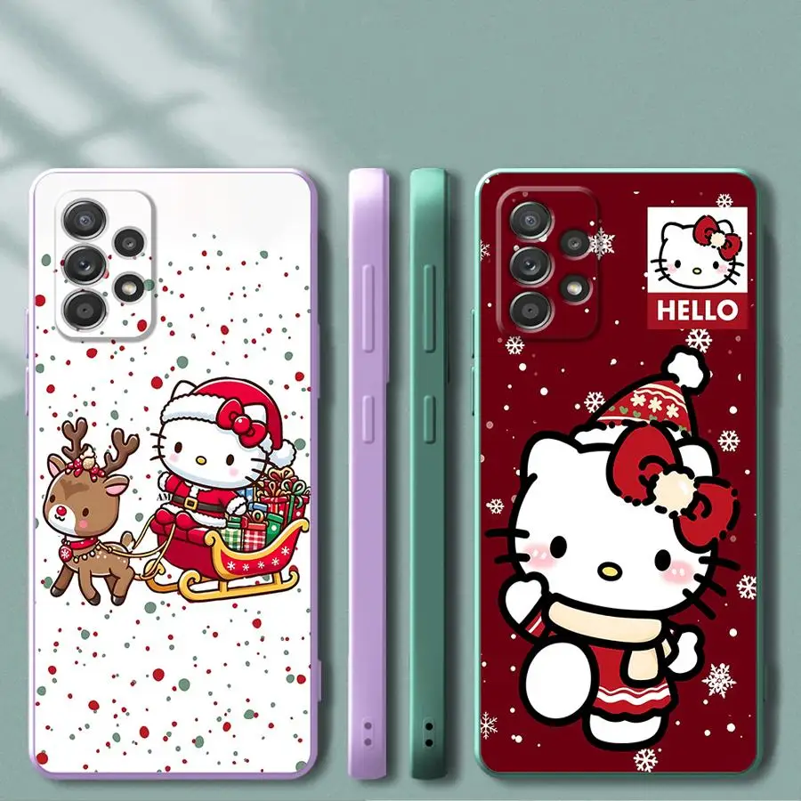 Funda para Samsung Galaxy A03 A04 A02s A53 A71 A73 A50 A56 A20s A05 A30s A06 funda suave lindo personaje Navidad