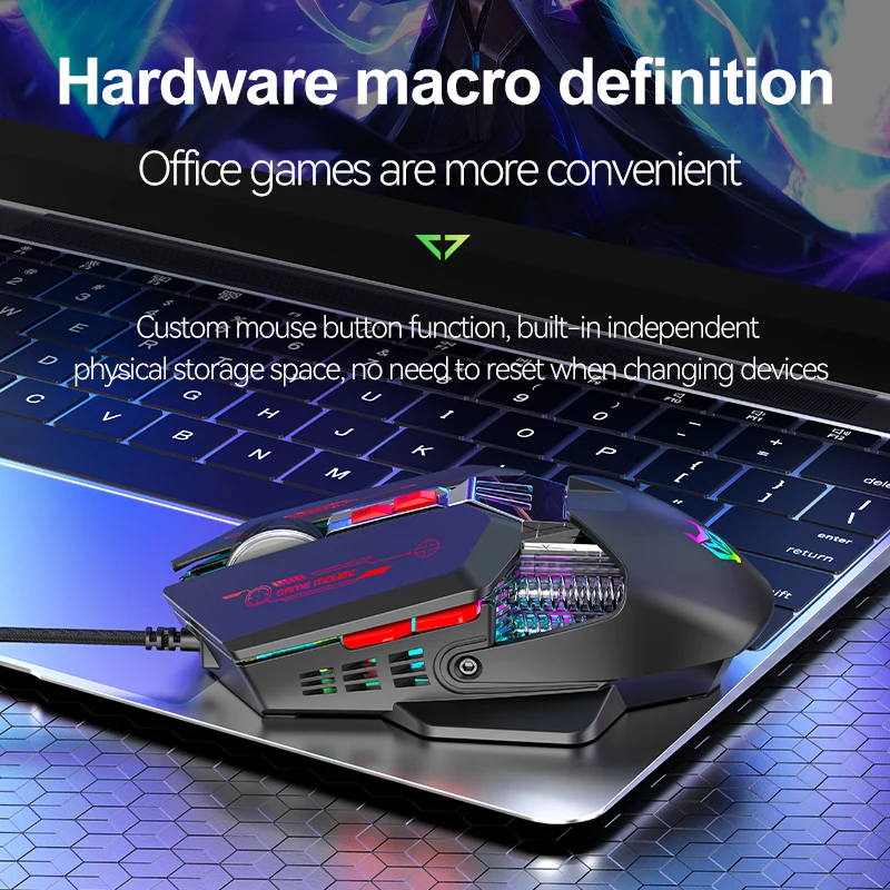 Ratón para juegos APAYADO T4 con cable ultraligero, 600IPS, RGB con cable, 1000HZ,12800DPI para ordenador portátil/computadora - imagen 4