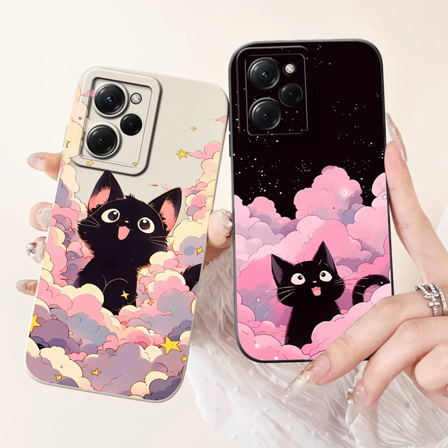 Para Xiaomi Poco X5 Pro 5G funda bonita con diseño de rejilla de gato funda de teléfono suave de TPU para Xiaomi Poco X5 PocoX5 Pro 5G funda trasera Coque - imagen 3