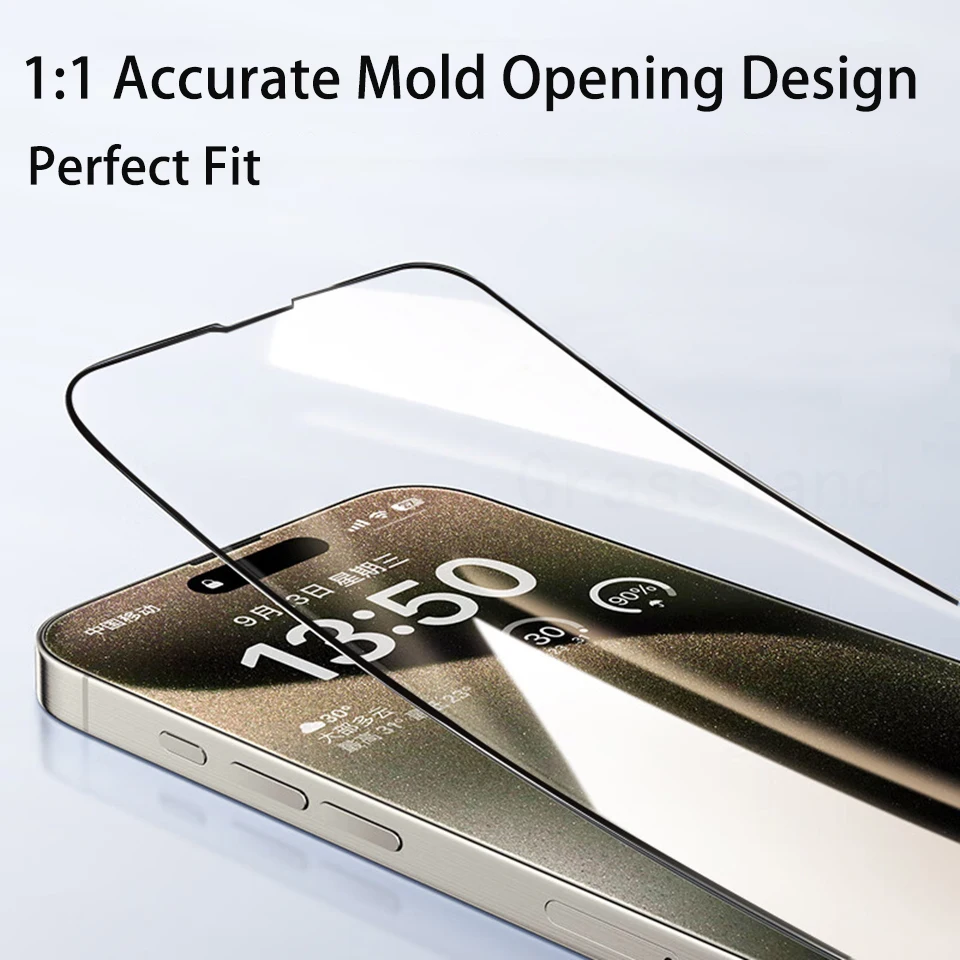 1-4 Uds vidrio templado para iPhone 15 14 13 12 11 Pro Max Protector de pantalla antiexplosión para iPhone X XR XS Max película protectora de vidrio - imagen 4