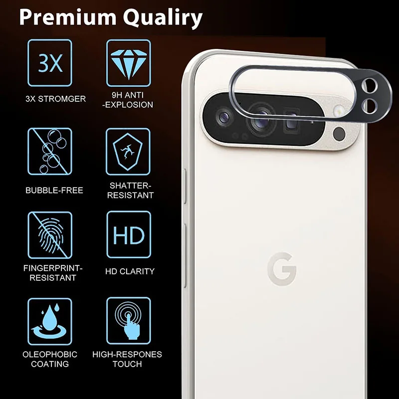 Protector de lente de cámara para Google Pixel 9 Pro XL, Protector de pantalla de cubierta completa, cubierta de película de vidrio para lente Pixel8 Pixel7Pro - imagen 5