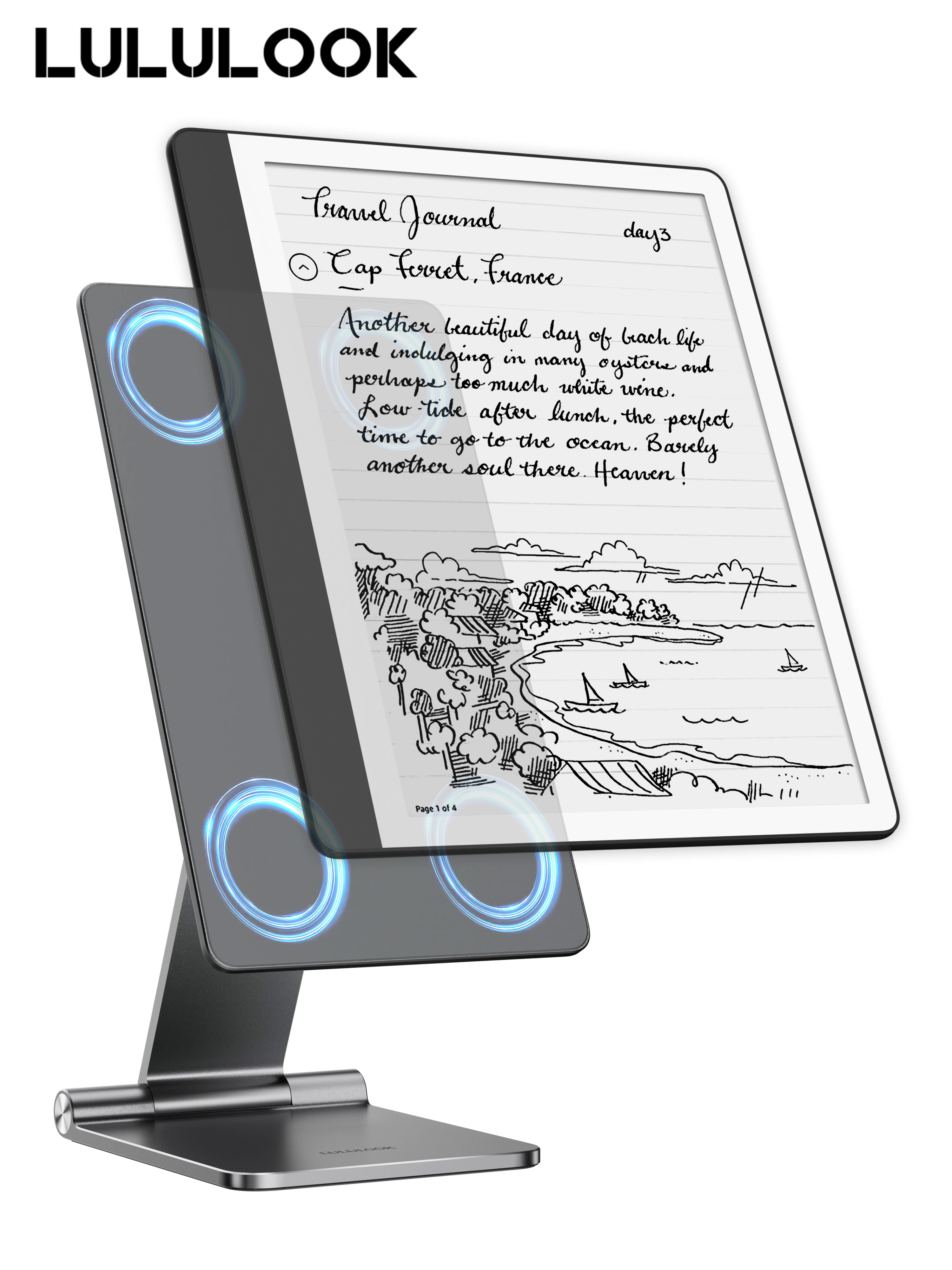 LULULOOK soporte magnético plegable para Kindle Scribe 10,2 pulgadas, soporte giratorio de aleación de aluminio para Kindle Scribe 2024 dibujo de lectura