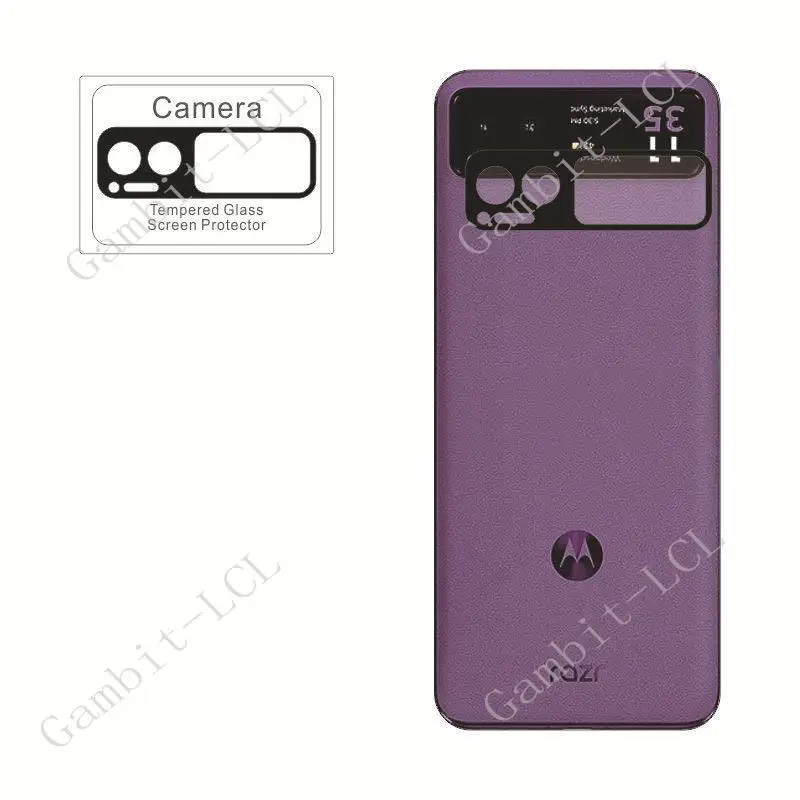Lente de cámara integral 3D para Motorola Moto Razr 40 (razr 2023), vidrio templado en Razr40 Gen 3, película protectora de pantalla trasera - imagen 4