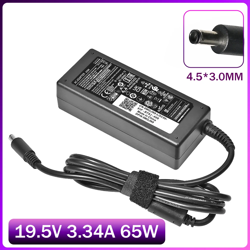 19,5 V 3.34A 4,5*3,0mm 65W cargador/adaptador de corriente alterna para ordenador portátil para Dell Inspiron 15 5558 3558 3551 3552 5551 5559