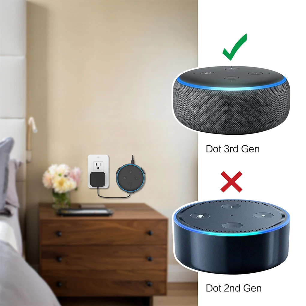 Para Google Home Mini soporte de montaje en pared gestión de cables soporte de montaje accesorios de altavoz de baño para Amazon Echo Dot 3rd - imagen 4