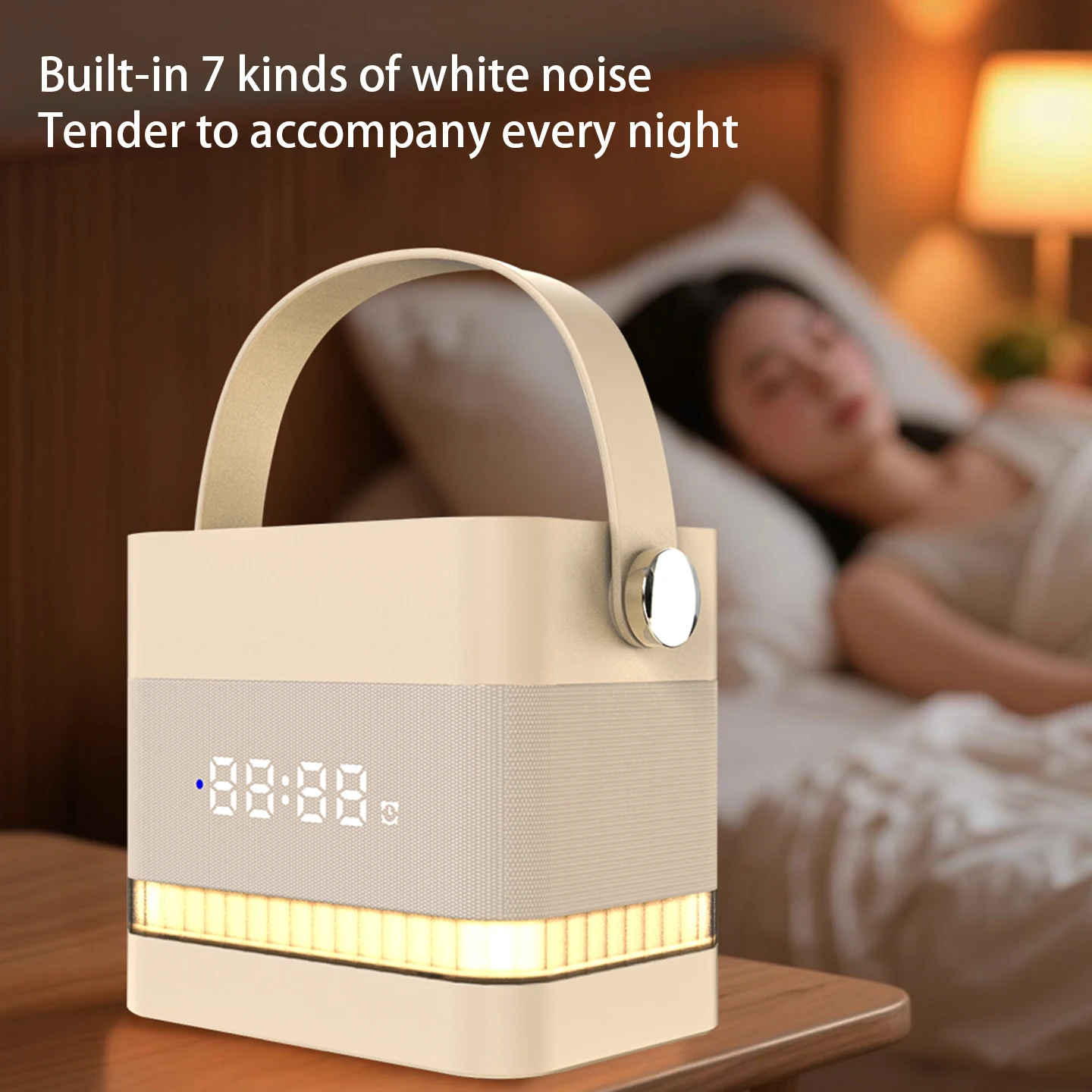 Altavoz despertador con luz inteligente 3 en 1, máquina de ruido blanco, dispositivo para dormir, electrodoméstico para dormitorio, despertador, caja Bluetooth, novedad de 2025 - imagen 5