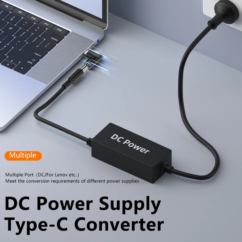 Convertidor adaptador de corriente CC a USB C PD de 65W 5,5x2,5 7,4x5,0 4,5x3,0mm cargador de ordenador portátil a conector tipo C para Xiaomi Samsung - imagen 3