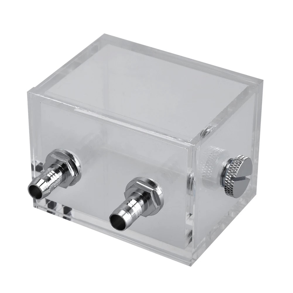 Mini tanque de agua cuadrado de 200ml con 2 conectores de tubo, 1 bloque de ventilador de refrigeración G1/4, 2 hilos para accesorios de sistema de refrigeración líquida de PC - imagen 5