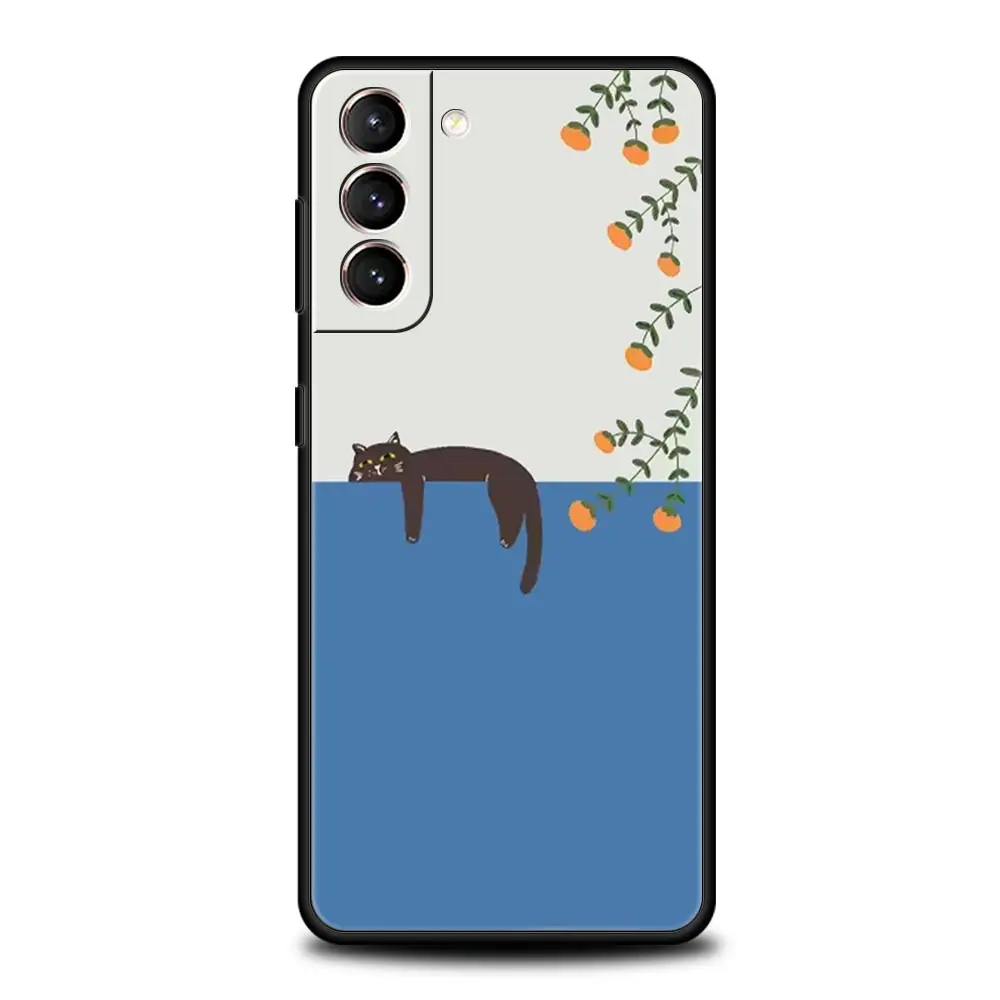 Funda de teléfono con diseño de gato para Samsung Galaxy S25 Edge S24 S23 S22 S20 Ultra S21 FE 5G S10 Plus, funda suave de TPU - imagen 4