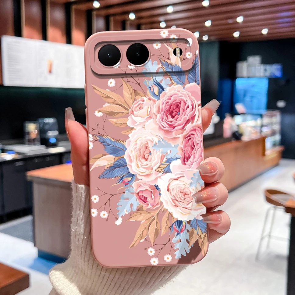 Para Infinix Hot 60i 5G / Tecno Spark GO 2025 funda de teléfono bonitas flores suave silicona líquida parachoques antideslizante ligero - imagen 4