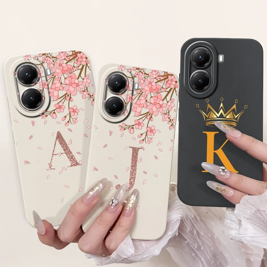 Para Xiaomi Poco X7 Pro 5G funda de lujo con letras A Z funda de teléfono suave de TPU a prueba de golpes para Xiaomi Poco X7 PocoX7 Pro Fundas bolsas - imagen 2