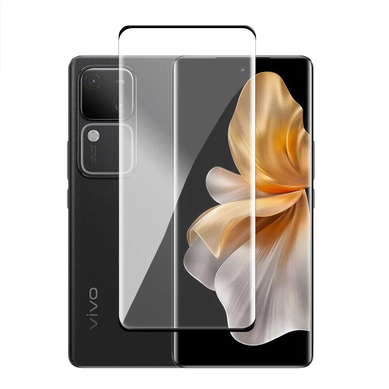 Protector de pantalla de vidrio templado para Vivo V30 Pro, cubierta completa de 6,78 pulgadas, 3D, curvado, HD, película de lente - imagen 2