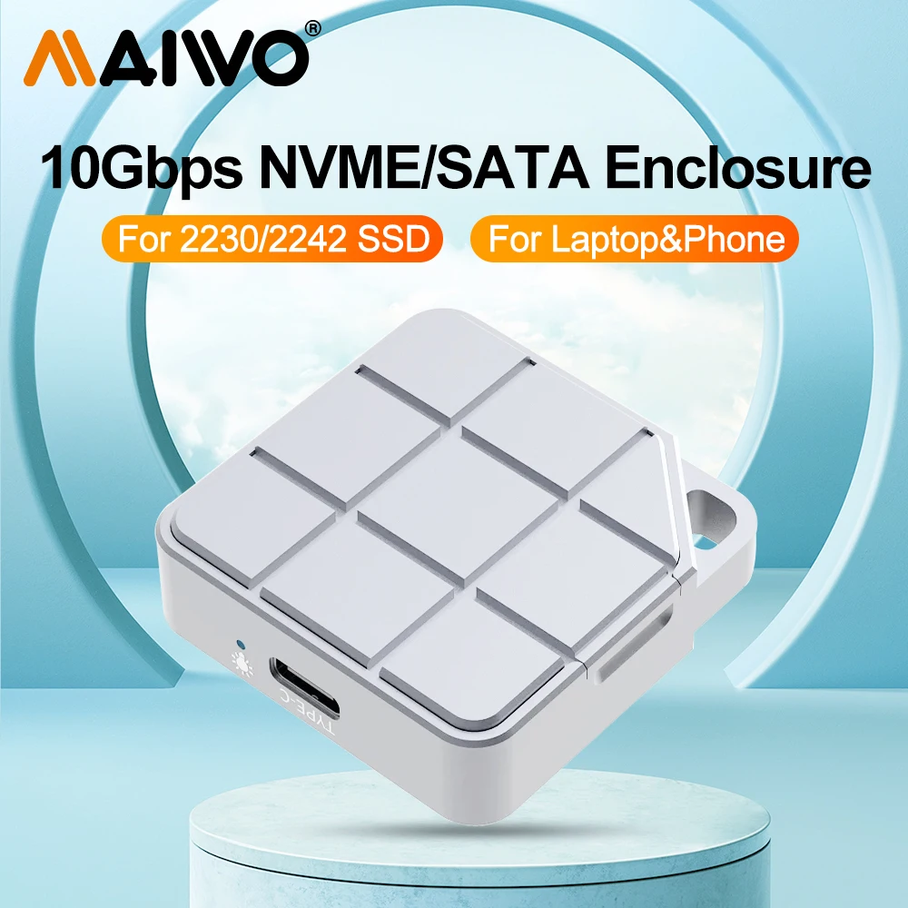 MAIWO-carcasa SSD NVMe SATA USB 2230 Gen 2 10gbps a NVMe NGFF PCI-E M.2, carcasa SSD externa para llave m-key/M + B, 2242, 3,2 M.2 - imagen 2