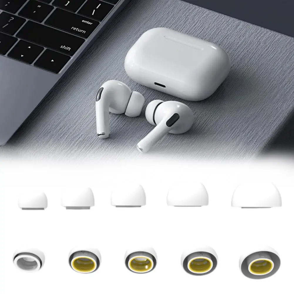 1 par para AirPods Pro 3 almohadillas para los oídos, almohadillas de goma de repuesto, cubiertas para auriculares de silicona suave, accesorios, reducción de ruido - imagen 5