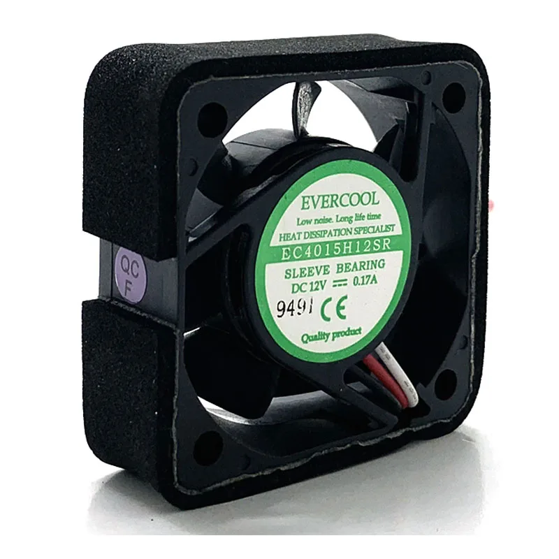 1 Uds nuevo 4015 40mm ventilador 4cm 12V EC4015H12SR EverCool 3 cables 0.17A CPU ventilador de refrigeración máquina herramienta IPC Mini Cicro Cooler - imagen 2
