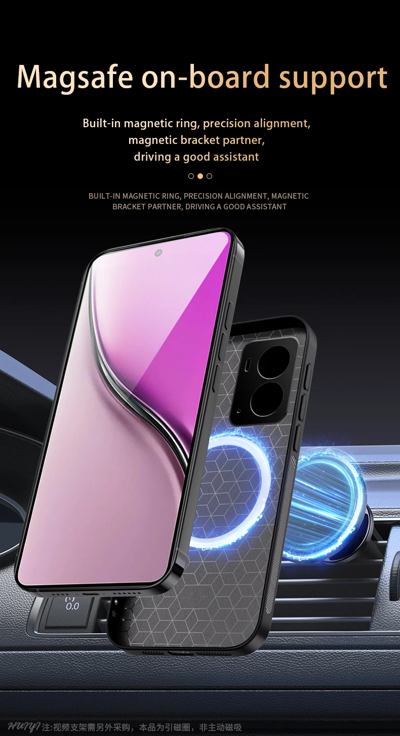 Funda de cuero Magsafe para OPPO Realme Neo7x 5G, soporte magnético para coche, funda dura de silicona con carga inalámbrica para teléfono OPPORealmeNeo7x - imagen 4