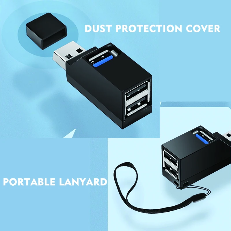 JUMPEAK Mini concentrador USB de 3 puertos, divisor USB 3,0 de alta velocidad, Plug and Play multipuerto para PC, portátil, Macbook, teclado, ratón, disco duro - imagen 5