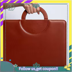 NUEVA carpeta de cuero con cremallera para mujeres/hombres, padfolio de negocios con asa, carpeta de Bloc de notas para conferencias