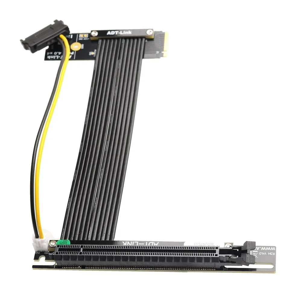 Adt-link-Cable de extensión Universal PCI-E 4,0x16 A M.2 NVMe SSD Gen 4 M2 Key M Riser Card adaptador w Sata Power GPU Jumper Cable - imagen 3