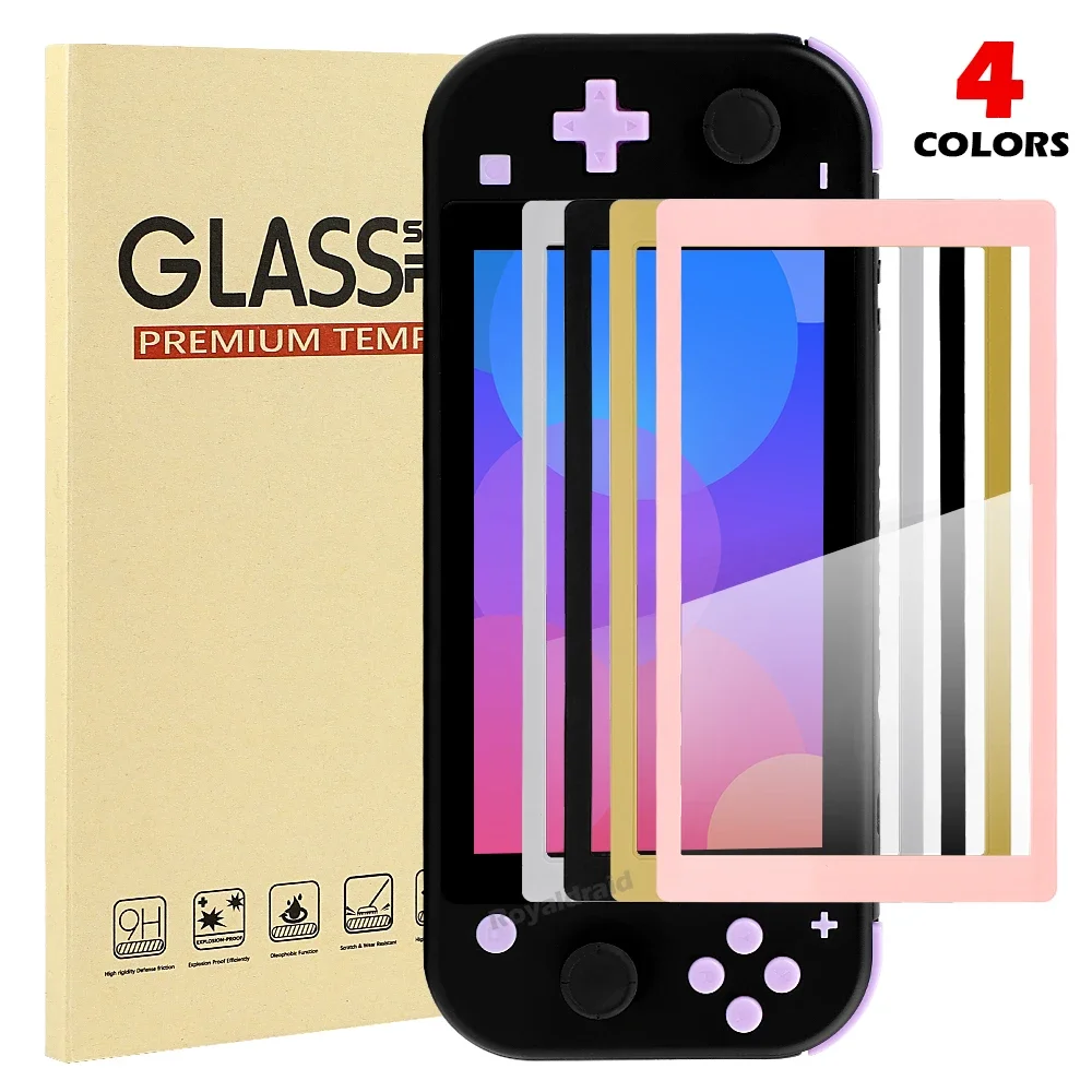 Protector de pantalla colorido para Nintendo Switch Lite Game Consol Premium transparente HD Protector de vidrio templado transparente antiarañazos - imagen 2