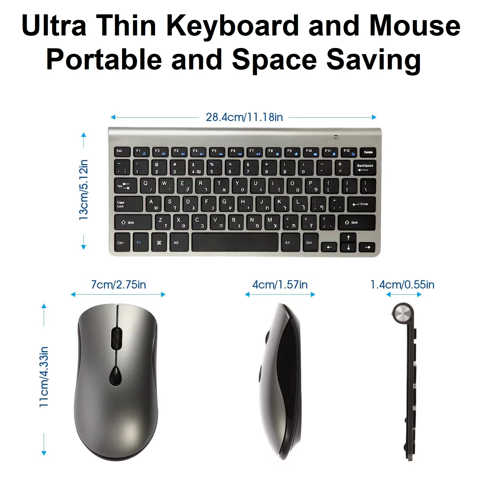 Teclado y ratón inalámbricos, versión coreana, Mini ratón portátil silencioso y delgado, Kit de teclado para ordenador portátil, PC, Mac TV Box - imagen 5