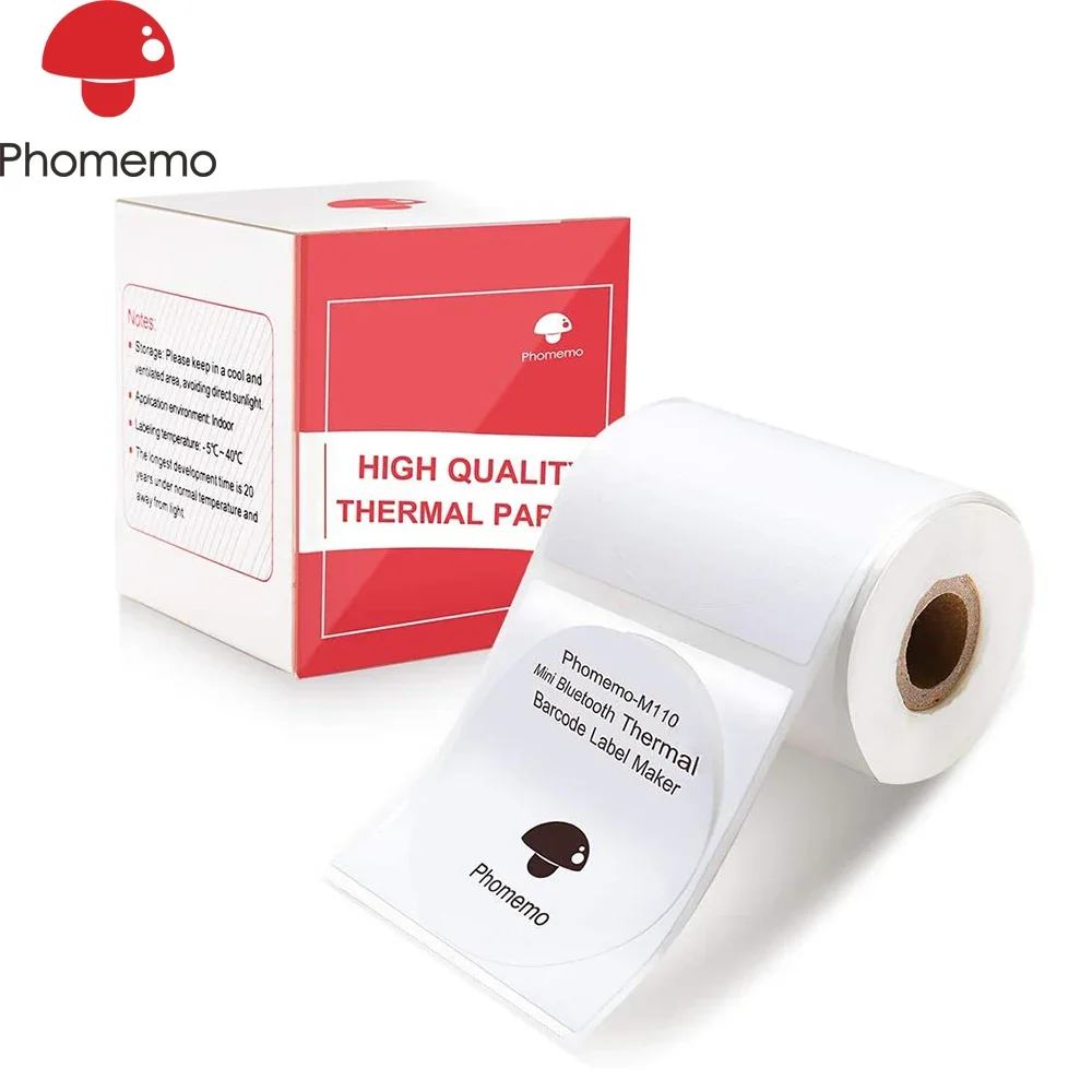 Papel térmico Phomemo para impresora M110/M200, etiquetas para el hogar y la Oficina, Papel adhesivo colorido, Papel adhesivo imprimible cuadrado redondo - imagen 4
