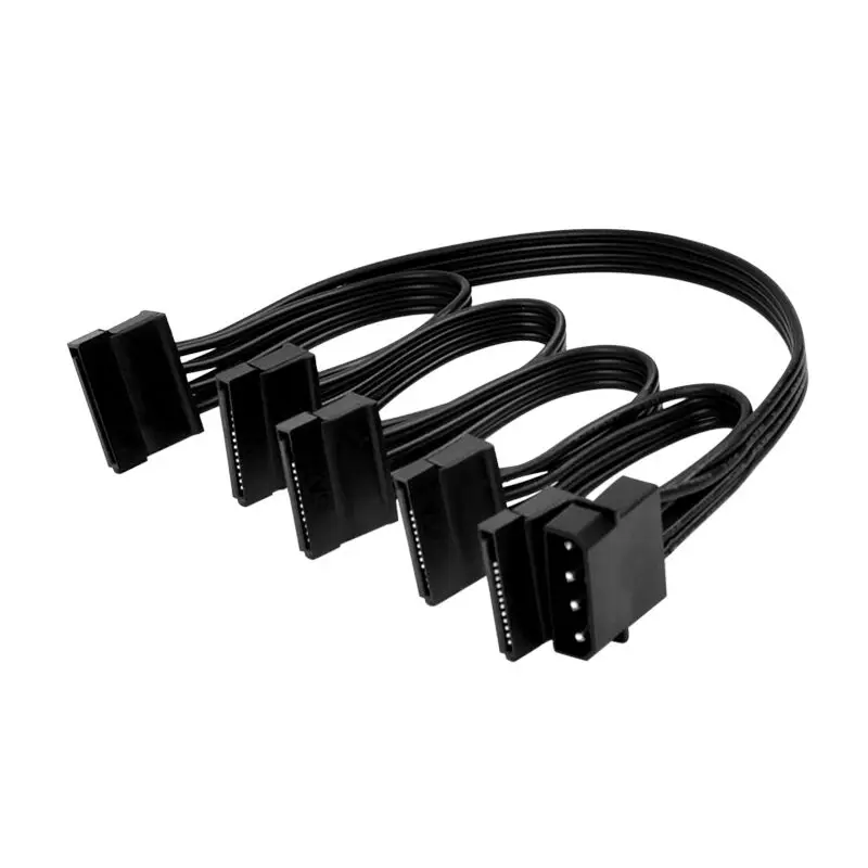 Molex-Cable divisor de fuente de alimentación para disco duro, dispositivo de 4 pines IDE de 1 a 5 SATA de 15 pines para bricolaje, PC, 18awg, 4 pines a 15 pines - imagen 2