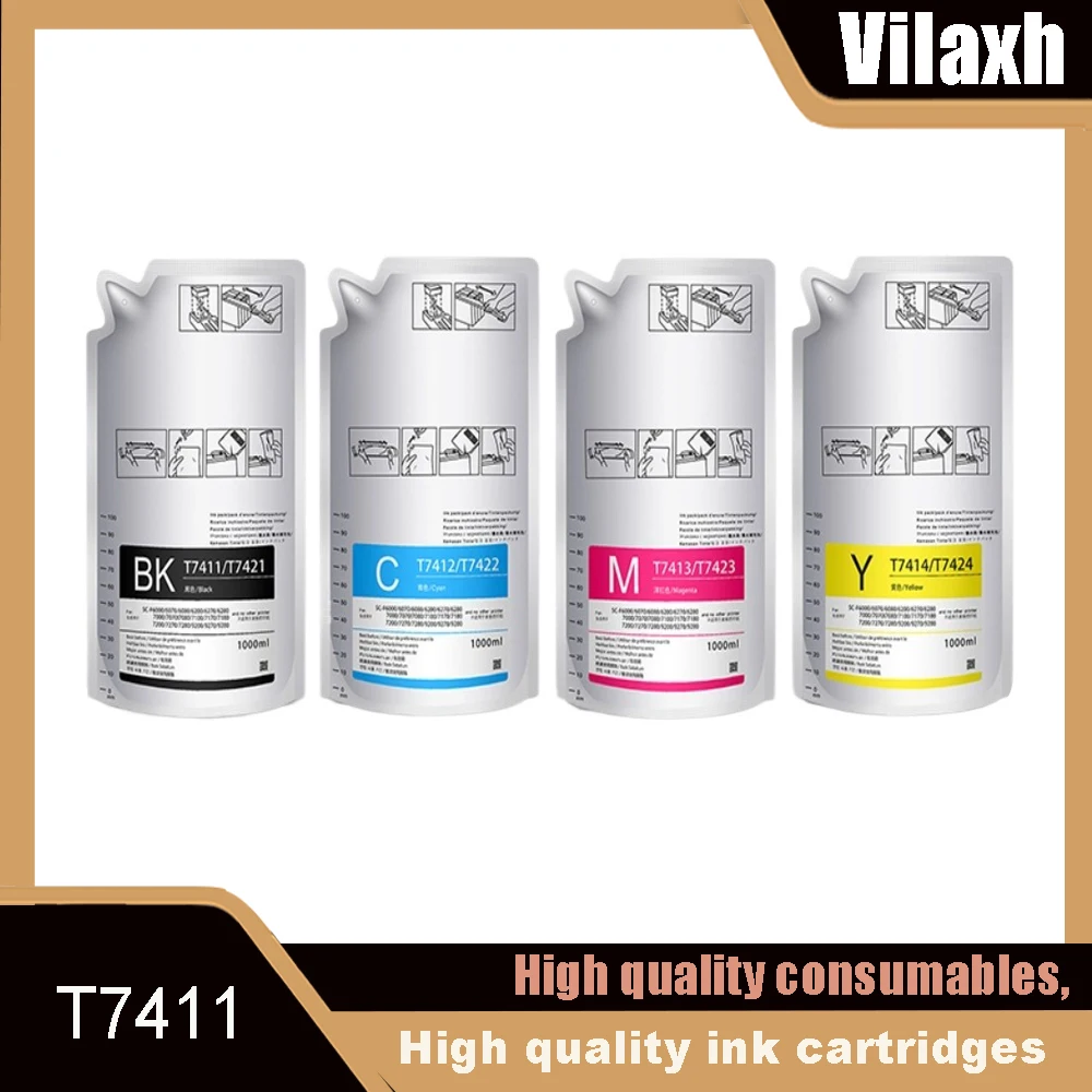 Bolsa de tinta de sublimación de tinte T741X T7411 T7412 T7413 T7414 con Chip para Epson F6000 F7000 F6000 F7000 F6070 F7070 F6200 F7200 F6270