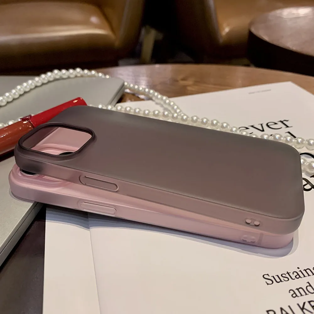 Funda de teléfono ultrafina para iPhone 15, 14, 13, 12, 11 Pro Max Plus, carcasa trasera mate translúcida - imagen 5