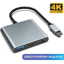 Hub USB-C con PD, HDMI y salida vídeo para MacBook Air/Pro y Chromebook