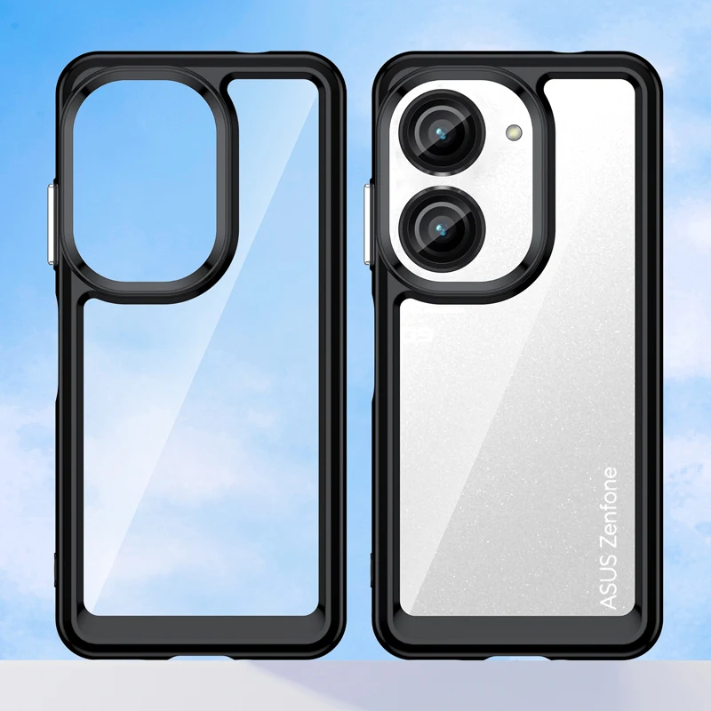 Para Asus Zenfone 10 funda transparente transparente PC + TPU contraportada cubierta de parachoques suave para Zenfone 9 - imagen 5