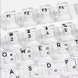 Teclas de PC transparentes blancas con perfil de cereza de diseño coreano, teclas de cristal con impresión UV de 132 teclas para interruptores MX, teclado para juegos