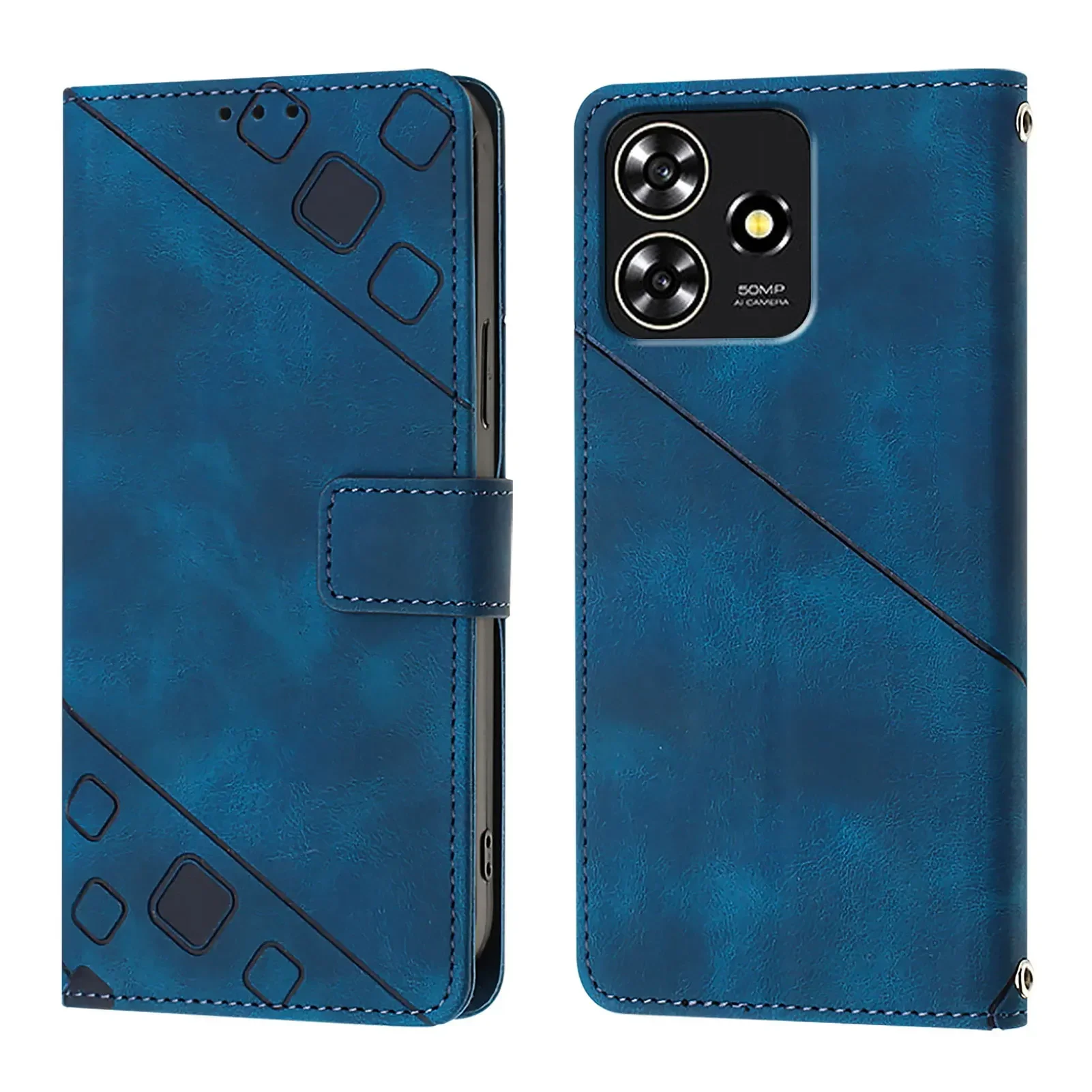 Funda de cuero PU con bolsillo para tarjetas para ZTE Blade A73 4G, carcasa de protección completa para teléfono Blade A73 4G - imagen 3