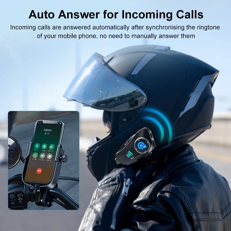 Kebedumei-auriculares para casco de motocicleta, videocámara de vídeo de 1080P, grabadora de cámara Wifi, DVR, llamada con manos libres inalámbrica, HD, resistente al agua - imagen 4