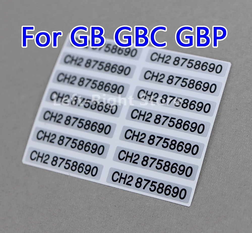 100 Uds para GameBoy Advance GBA pegatina de número de serie reemplazo de etiqueta trasera para consola GameBoy GB GBC GBP
