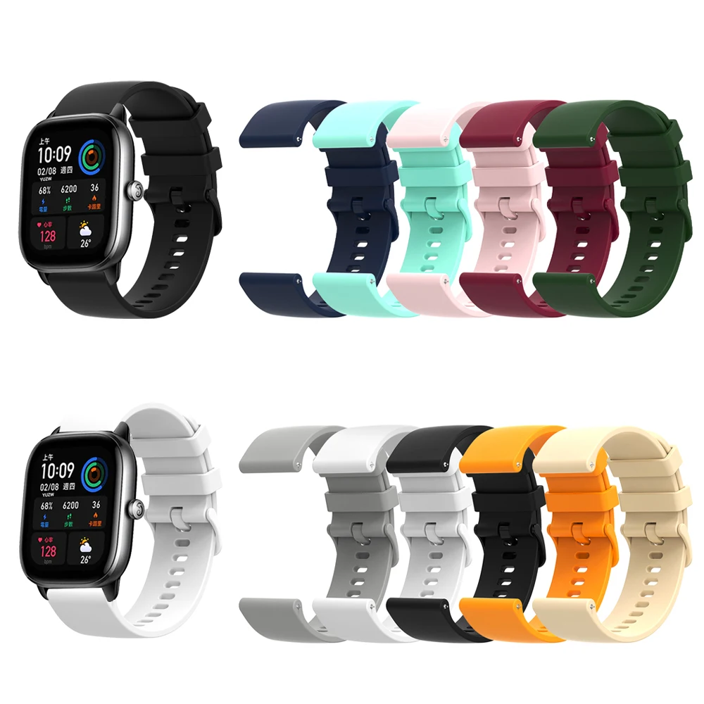 Correa de silicona para Amazfit Bip 3 Pro/GTR 42mm/GTS 4 2 Mini/2 3, Correa de 20mm para Galaxy Watch7 6 5 4 - imagen 3
