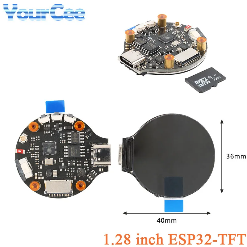 ESP32-TFT 1,28 pulgadas redondo IPS 65K Color TFT pantalla táctil módulo de pantalla LCD 1,28 "240*240 ESP32 2,4G WIFI BLE GC9A01 ESP32S3-N16 - imagen 3