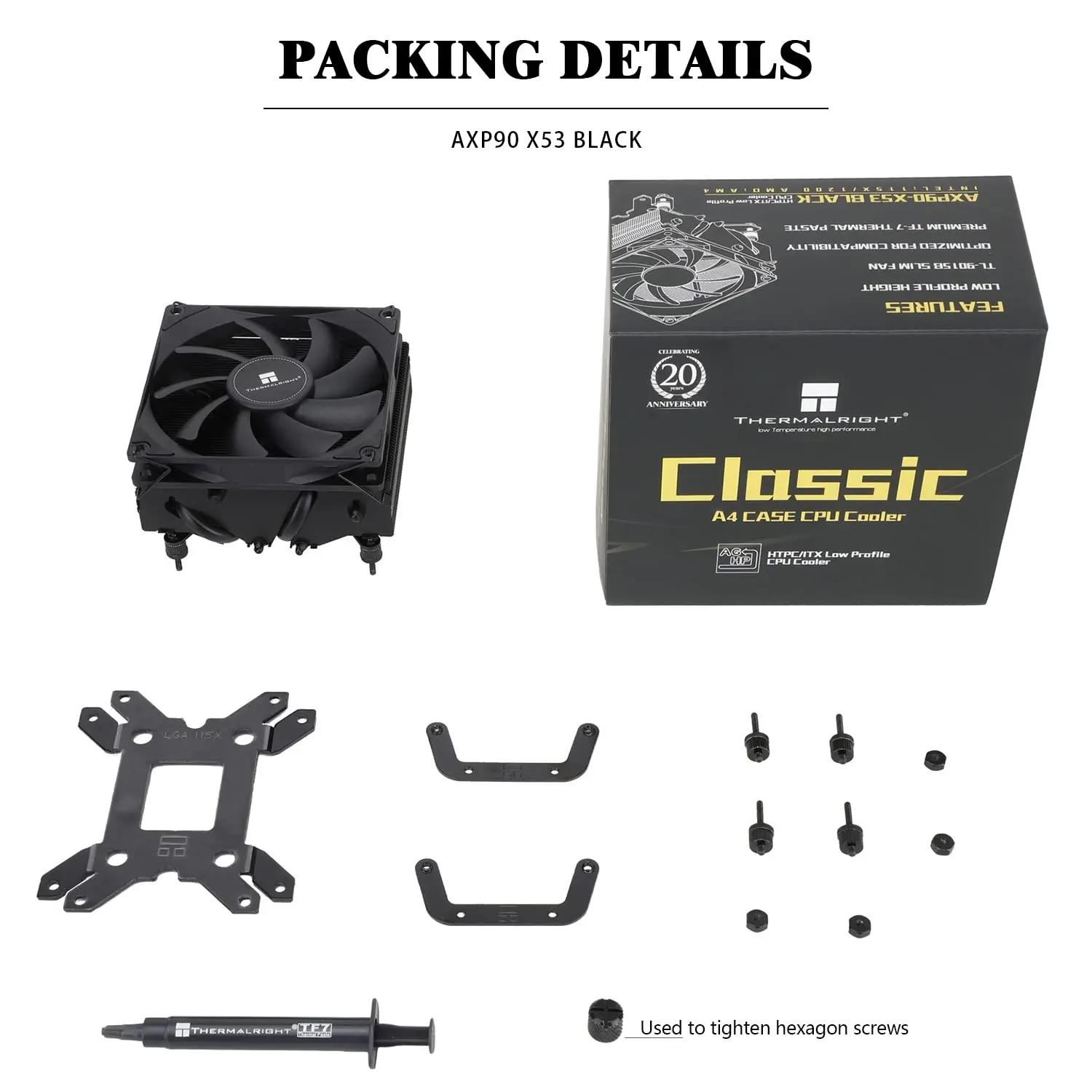 Thermalright-enfriador de aire de CPU de perfil bajo completo, AXP90-X53, 53mm de altura con ventilador de refrigeración PWM de 92mm para AMD AM4 Intel 115X 1200 - imagen 5