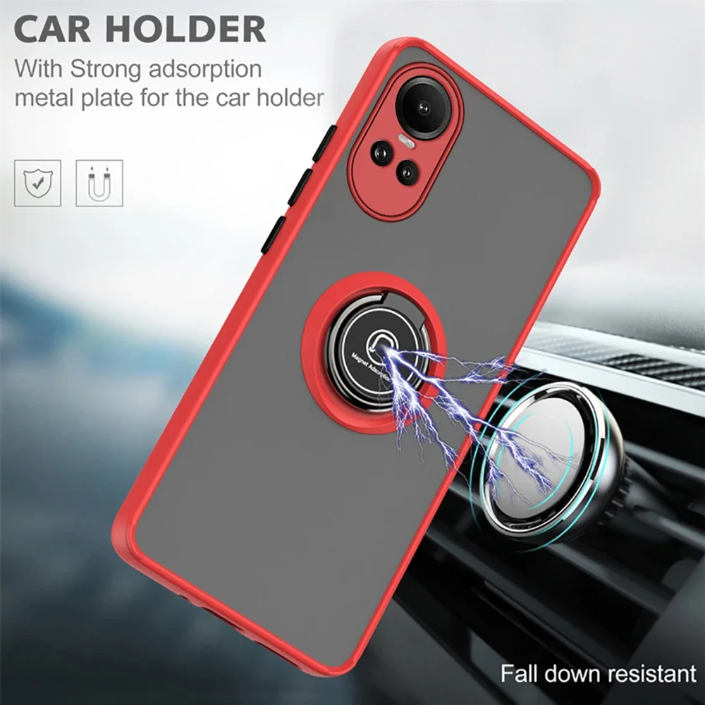 Armadura mate funda para OPPO Reno 10 Pro Plus 5G cubierta anillo soporte magnético Reno10 a prueba de golpes Coque Fundas - imagen 4
