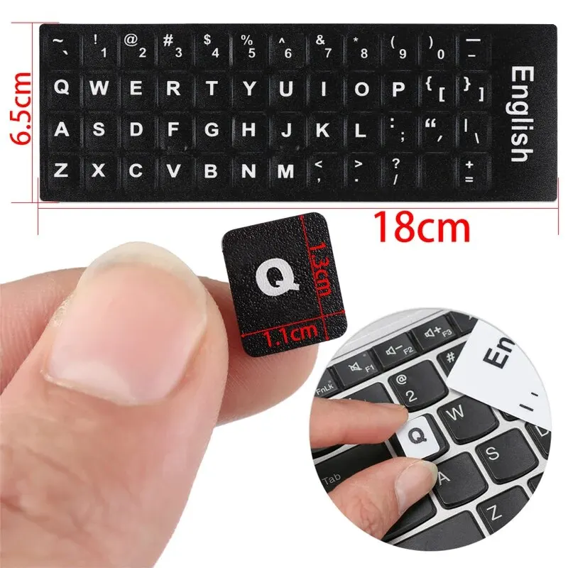 Pegatinas de teclado inglés, español, italiano y coreano, pegatina de teclado de idioma de PVC esmerilado para ordenador portátil, PC de escritorio - imagen 2