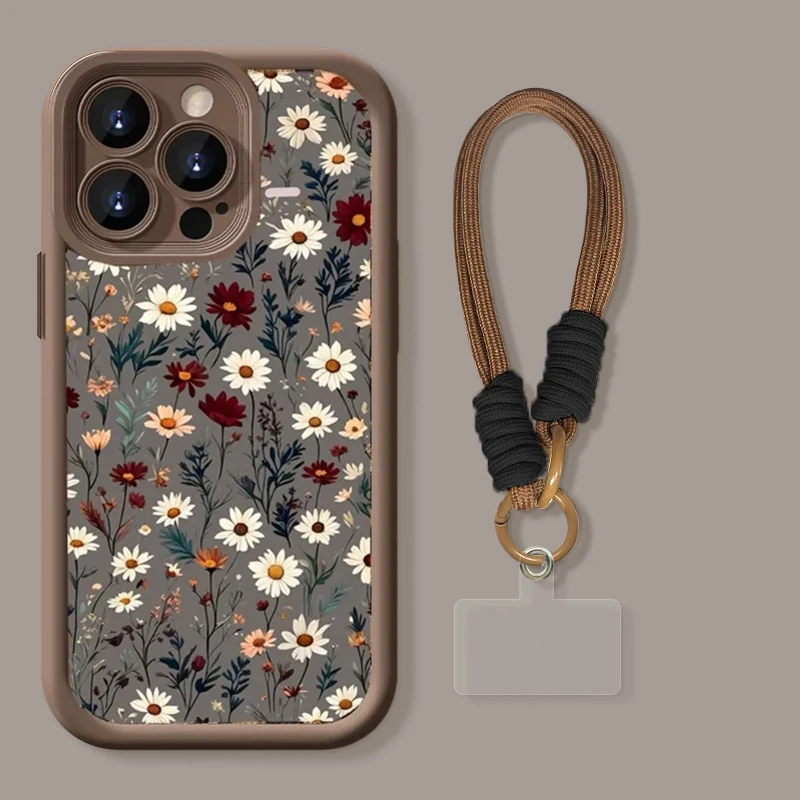 Funda con cordón y correa para muñeca de mano con bonita flor Retro para Xiaomi 15 Ultra 14T PRO 14T 13T Poco F7 X7 M7 Pro X5 X3 M6 F5 Mi 8 funda Si - imagen 5