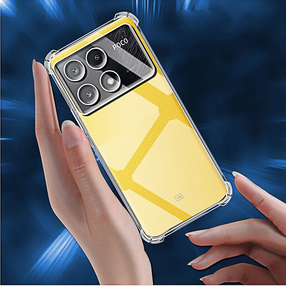 Funda de teléfono a prueba de golpes para Xiaomi Poco X6 Pro 5G X6 X5 X4 X3 Pro NFC transparente silicona suave TPU Pocco X 6 5 4 contraportada - imagen 5