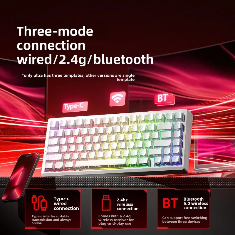 LEOBOG A80RT VS TAC75 HE Wireless Magnetic Gaming Mechanical Keyboard 75% Bluetooth Rapid Trigge 8K RGB Hotswap Gamer Keyboard - imagen 3