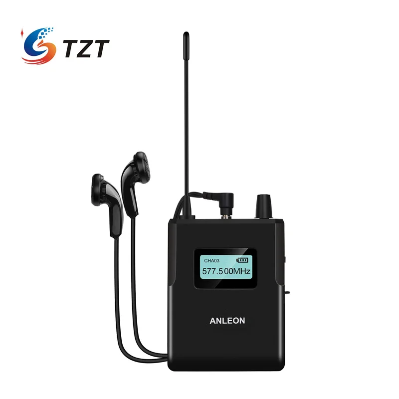 TZT ANLEON MTG-400 Sistema con micrófono inalámbrico de 570-590MHz para guía turística interpretación simultánea (1 * TX + 1 * RX/3 * RX/5 * RX - imagen 2