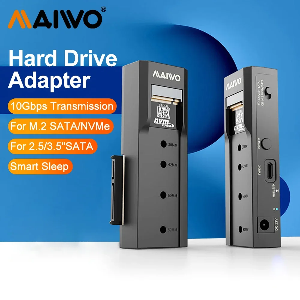 MAIWO M2 SSD carcasa NVMe NGFF tipo C 10Gbps PCIe M.2 SSD 2,5/3,5 pulgadas almacenamiento externo HDD adaptador para PC portátil - imagen 2